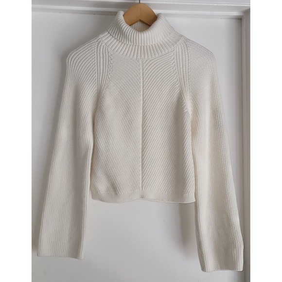 Anthropologie Sweaters - Maeve Anthropologie Womens Knit Sweater XS White Turtleneck Coastal